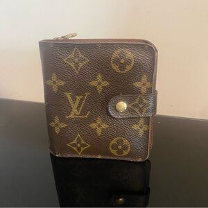 Louis Vuitton Monogram Compact Zip Bi-fold Wallet Designer Wallet Purse Luxury